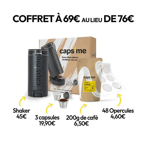 CAPS ME - Coffret pour capsules rechargeables compatibles NESPRESSO
